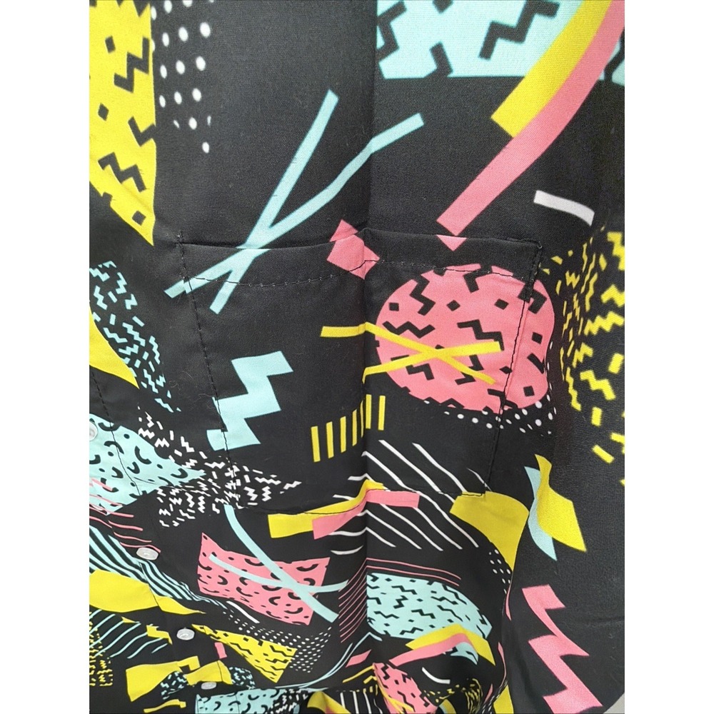 Mens Abstract Shirt Geometric Saved By The Bell Theme Size 3XL - '90s Party Look - Picture 8 of 14